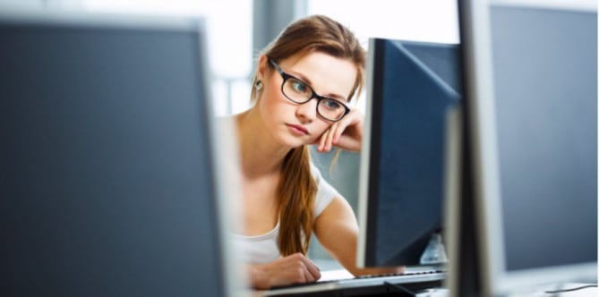 woman unhappy at work