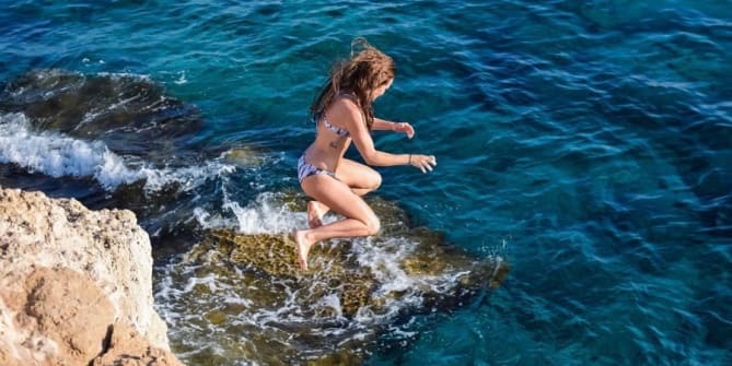 woman jumping