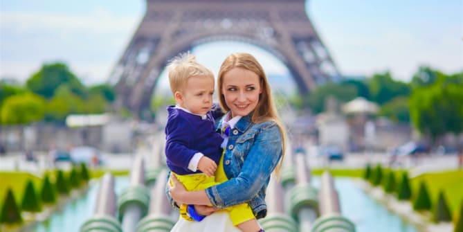 Mom holding baby