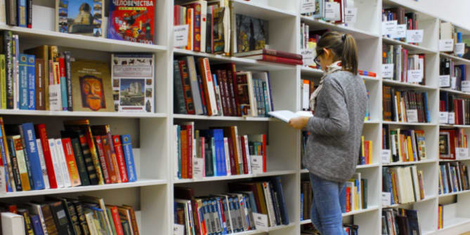 Woman at library