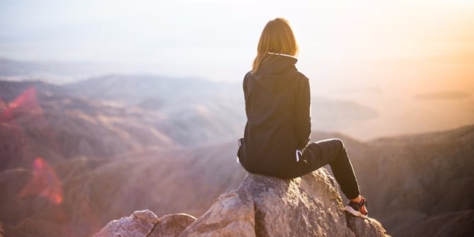 woman hiking
