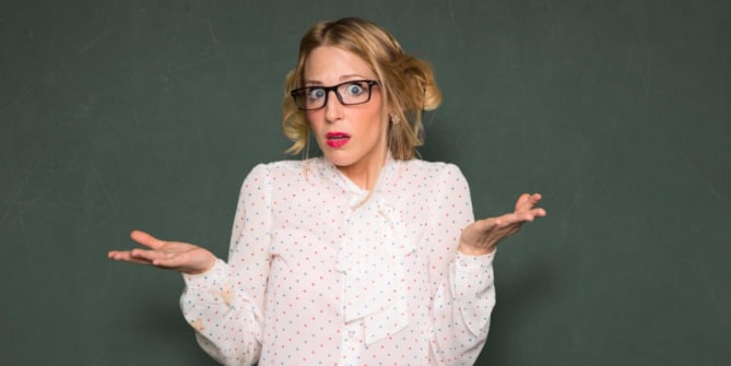 Woman shrugging