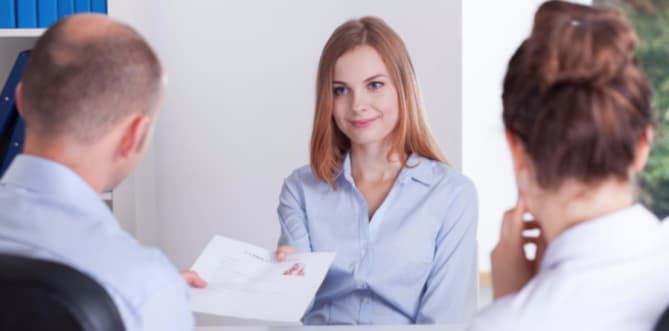woman interviewing