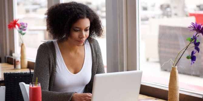 Woman on computer