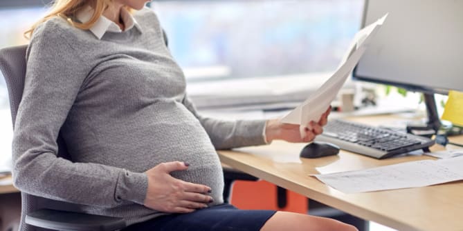 pregnant woman at work