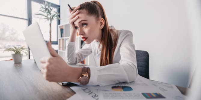 Stressed Woman at Work