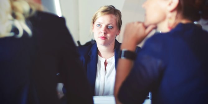 Women in a job interview
