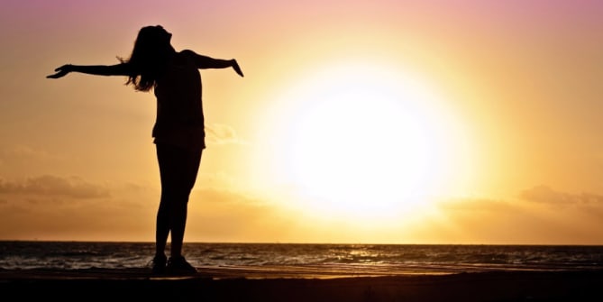 woman sun