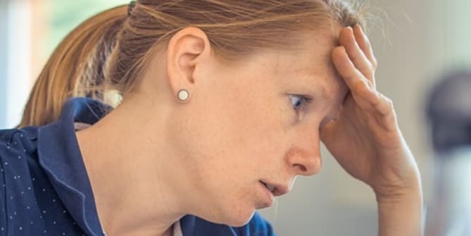 woman stressed at work