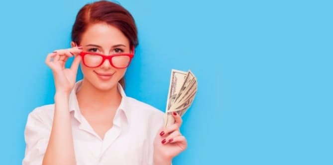 Woman with money