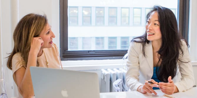 Fairygodboss Co-founders Romy Newman and Georgene Huang
