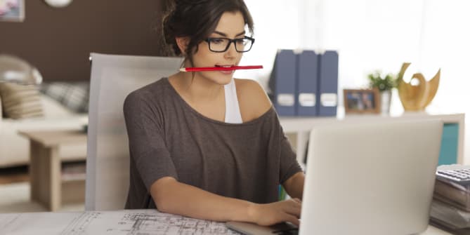 woman working