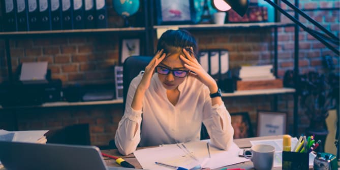 woman stressed over money
