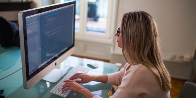 Woman Working on Computer