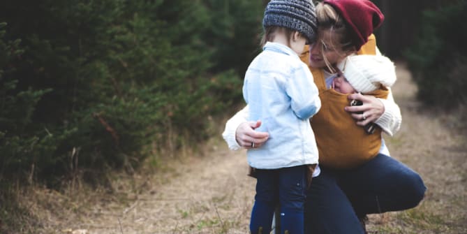 Mom with kids
