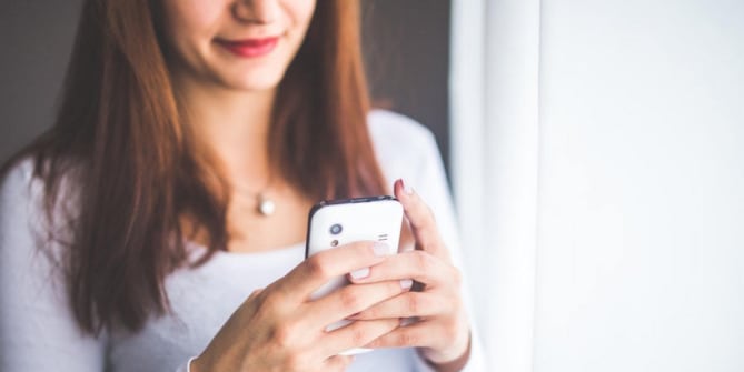 Woman Using App