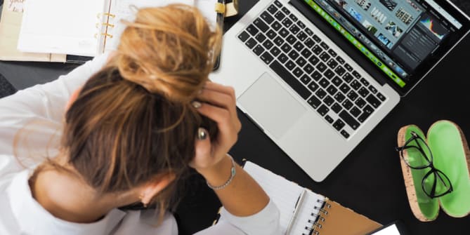 Woman Crying at Work