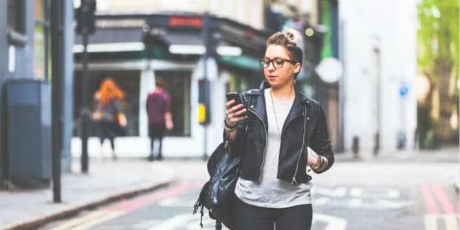 Woman Using App