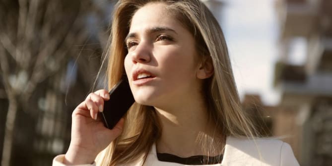 Woman on Phone Interview