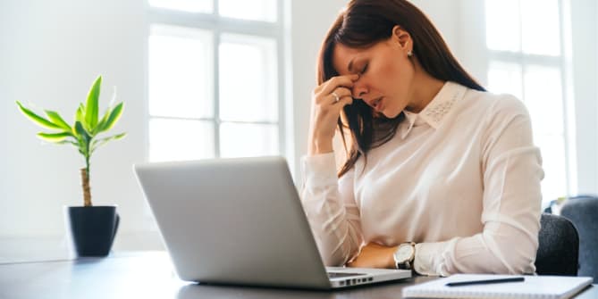 woman working at a desk
