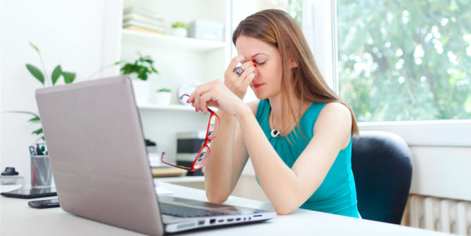 Stressed Woman at Work