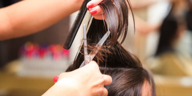 Woman Getting Haircut