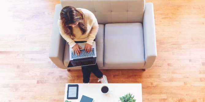 woman on a laptop