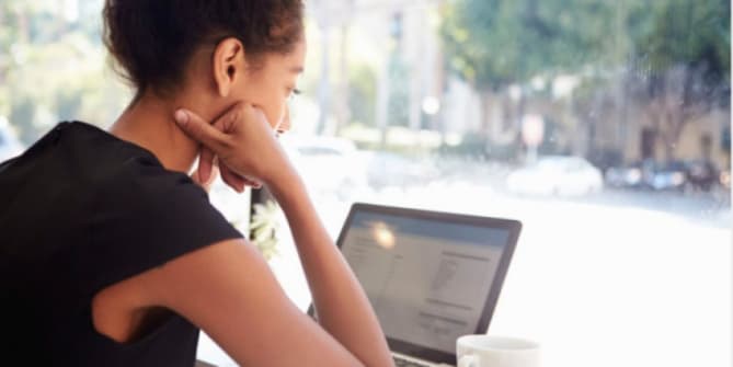 woman at her computer