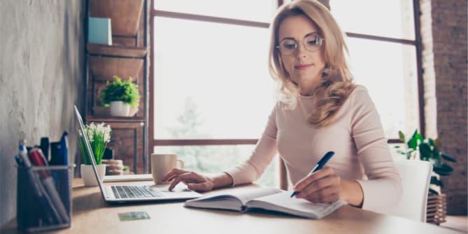 woman working