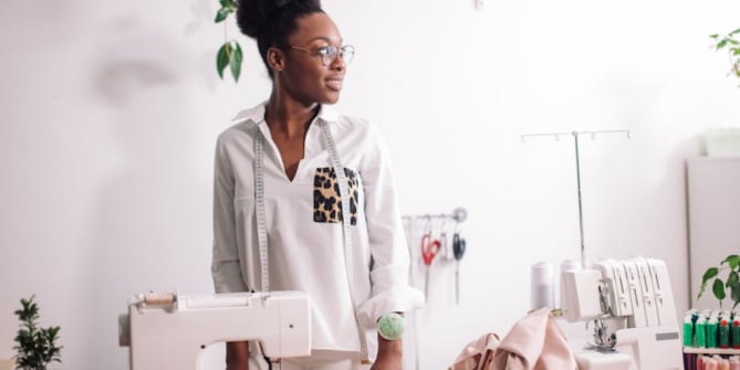 millennial designer sewing