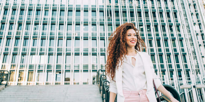 Woman in a city