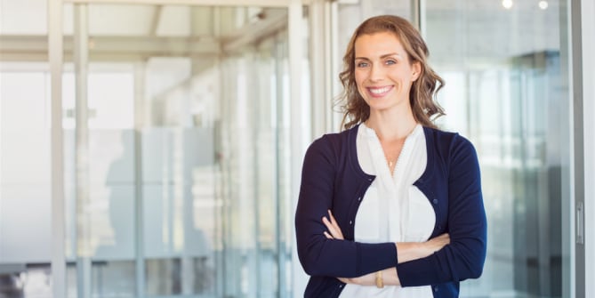 Woman smiling at work