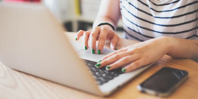 woman logging into LinkedIn