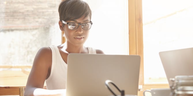 Woman Working on Computer