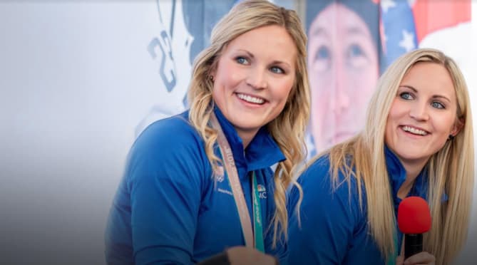 Olympic Gold Medalists Jocelyne Lamoureux-Davidson and Monique Lamoureux-Morand