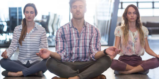Employees Meditating