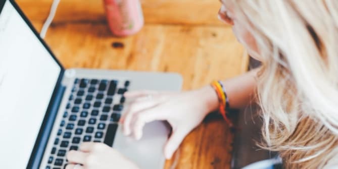 woman researching
