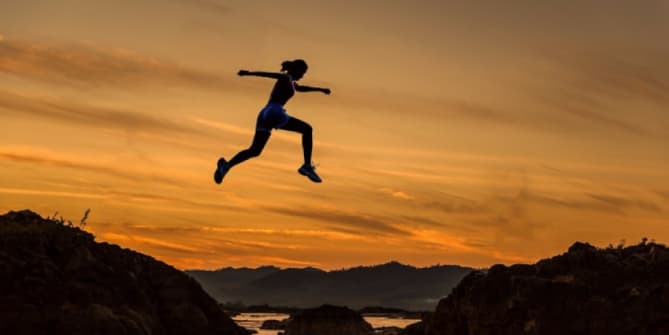 woman leaping