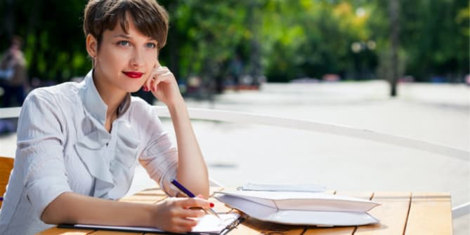 woman working