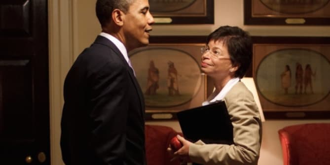 Valerie Jarrett and Barack Obama