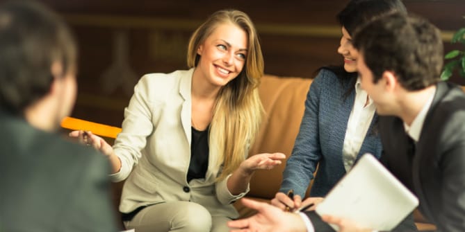 Two women in an interview
