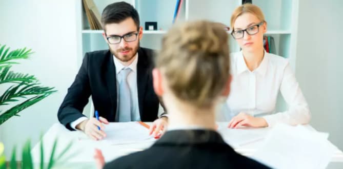 Woman talking to HR