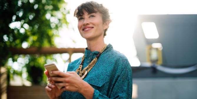 woman smiling