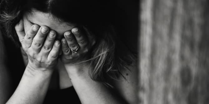 Pregnant woman stressed out