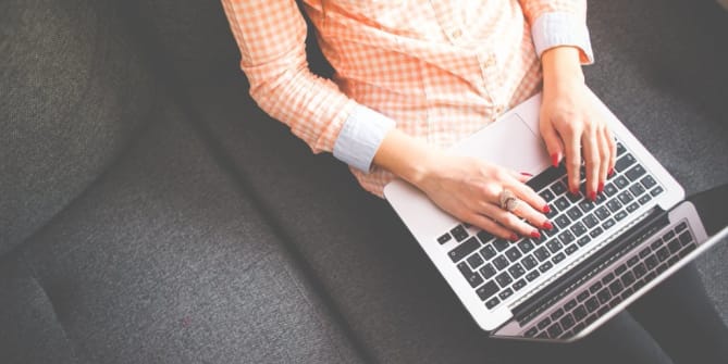 woman on a laptop