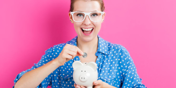 woman saving money