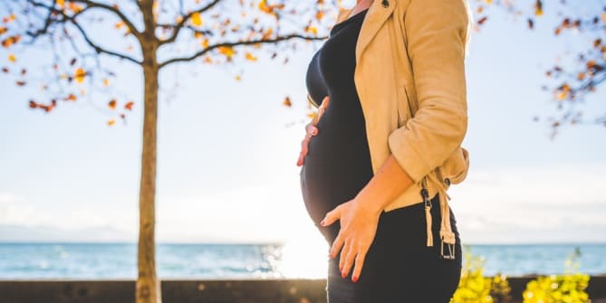 pregnant woman outside