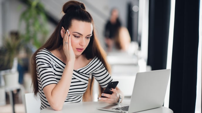Woman Stressed on Phone