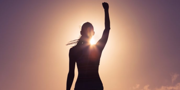 Strong woman silhouette