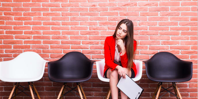 Woman waiting for interview